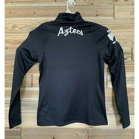 ASICS Aztecs Thermopolis Winter 1/2 Zip Performance Jacket Women's Sz M Black - Picture 2 of 8